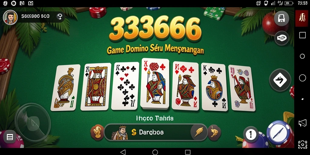 Tampilan gameplay seru dalam permainan domino 333666.