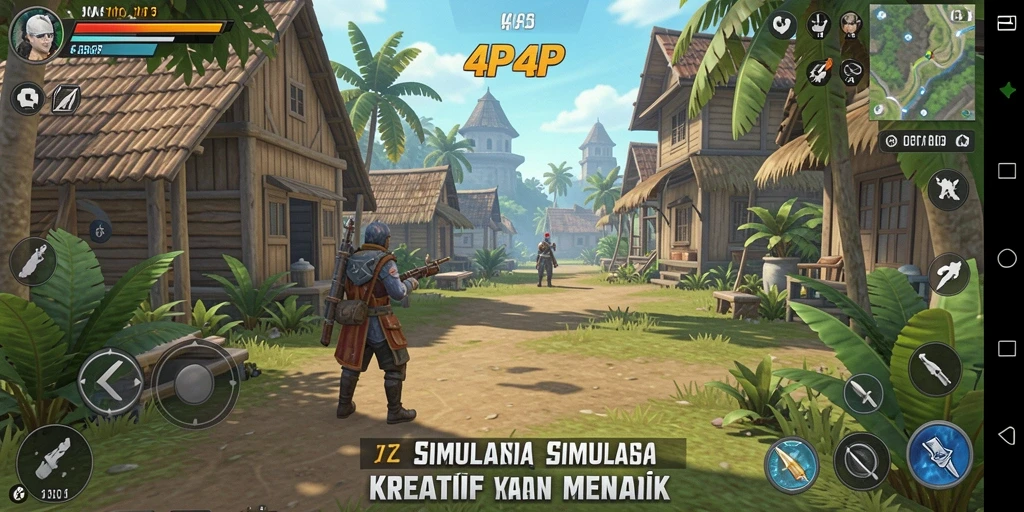 Tampilan screenshot 4P4P yang menampilkan kreativitas permainan simulasi.