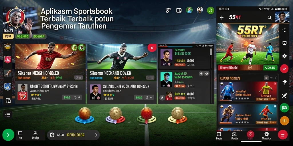 Screenshot utama menunjukkan pengalaman taruhan olahraga yang interaktif.