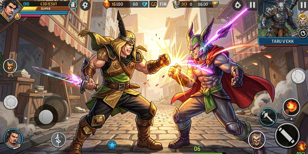 Screenshot D06 menampilkan aksi pertarungan yang intens dan karakter menarik.