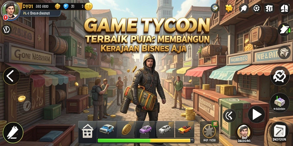 Screenshot gameplay DY01 memperlihatkan keseruan membangun bisnis Tycoon.