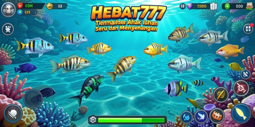 Tampilan gameplay HEBAT777 yang seru dalam menembak ikan.