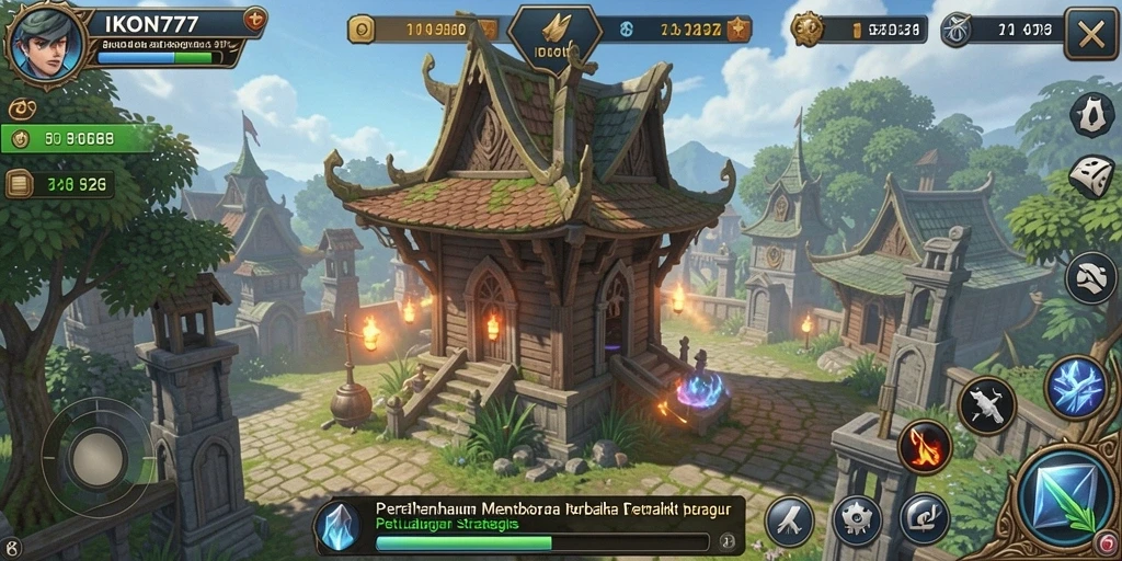 Tampilan gameplay IKON777 yang menegangkan dalam pertempuran Tower Defense.