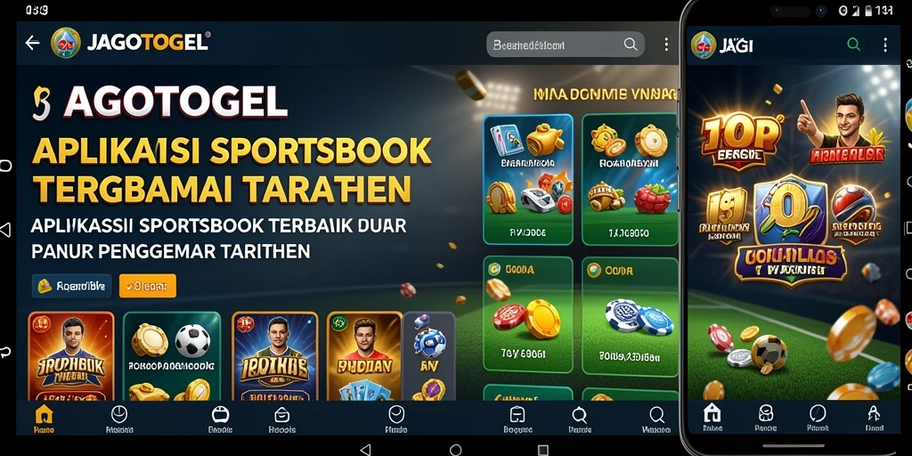 Screenshot utama JAGOTOGEL menampilkan antarmuka aplikasi Sportsbook yang menarik.