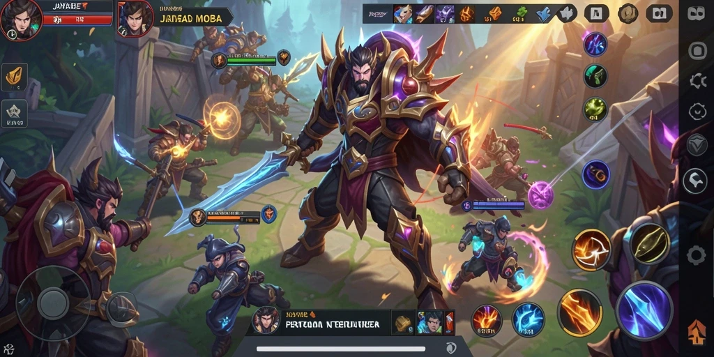 Tampilan gameplay JAYABET dengan pertarungan hero yang epic.