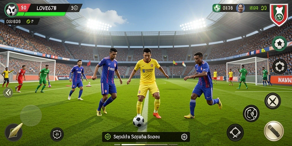 Tampilan gameplay LOVE678 yang seru dan penuh aksi sepak bola.