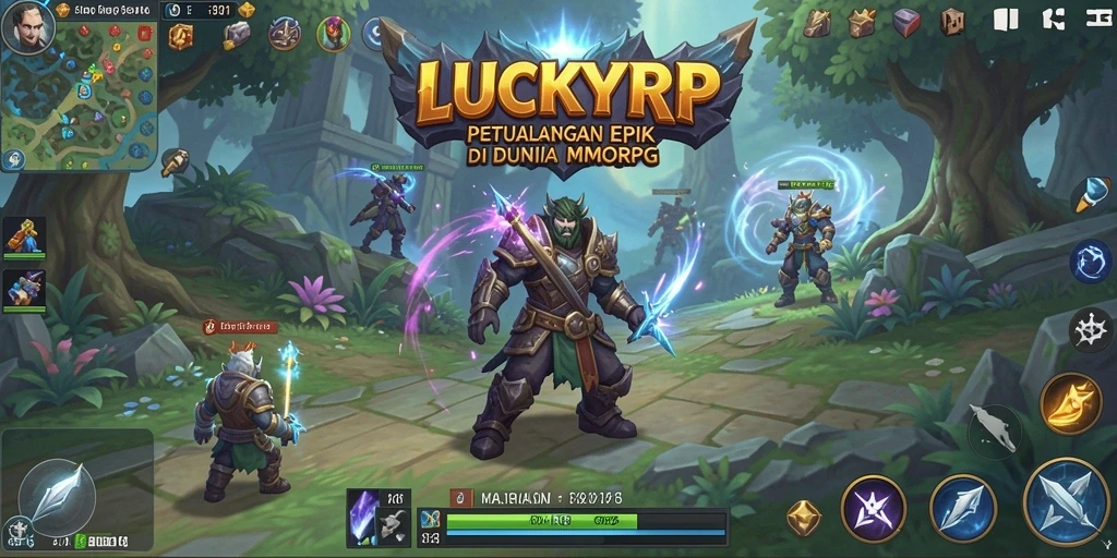 Gameplay seru di LUCKYRP dengan pertarungan melawan monster.