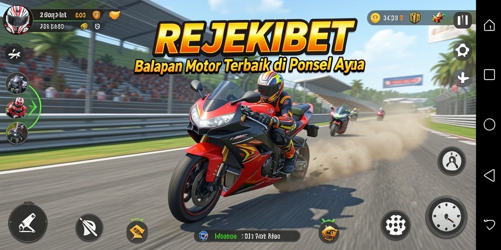 Gameplay balapan motor yang mendebarkan dan seru.