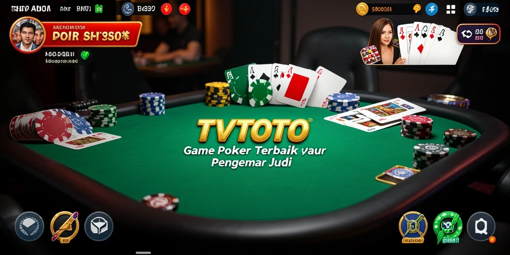 Tampilan gameplay TVTOTO menunjukkan aksi Poker yang mendebarkan.