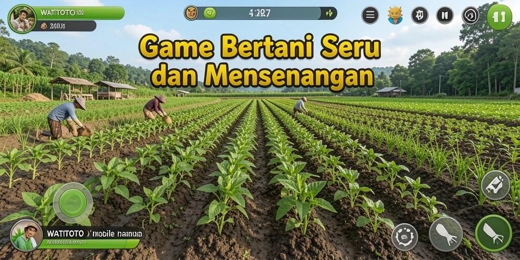 Screenshot WATITOTO menampilkan gameplay bertani yang asyik dan penuh warna.