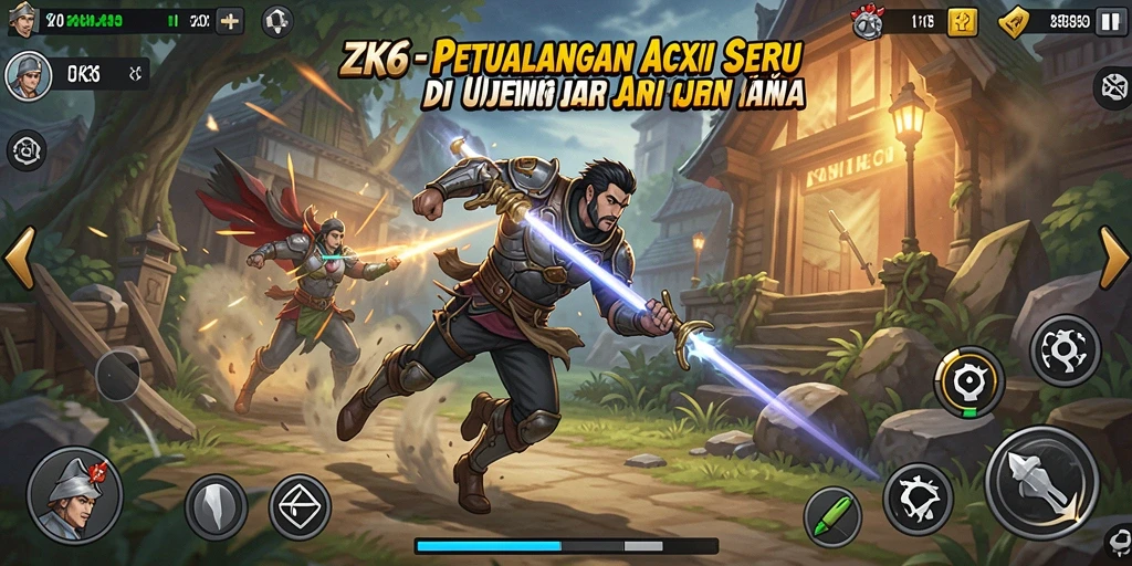 Gameplay ZK6 yang mendebarkan dengan aksi penuh pertempuran.